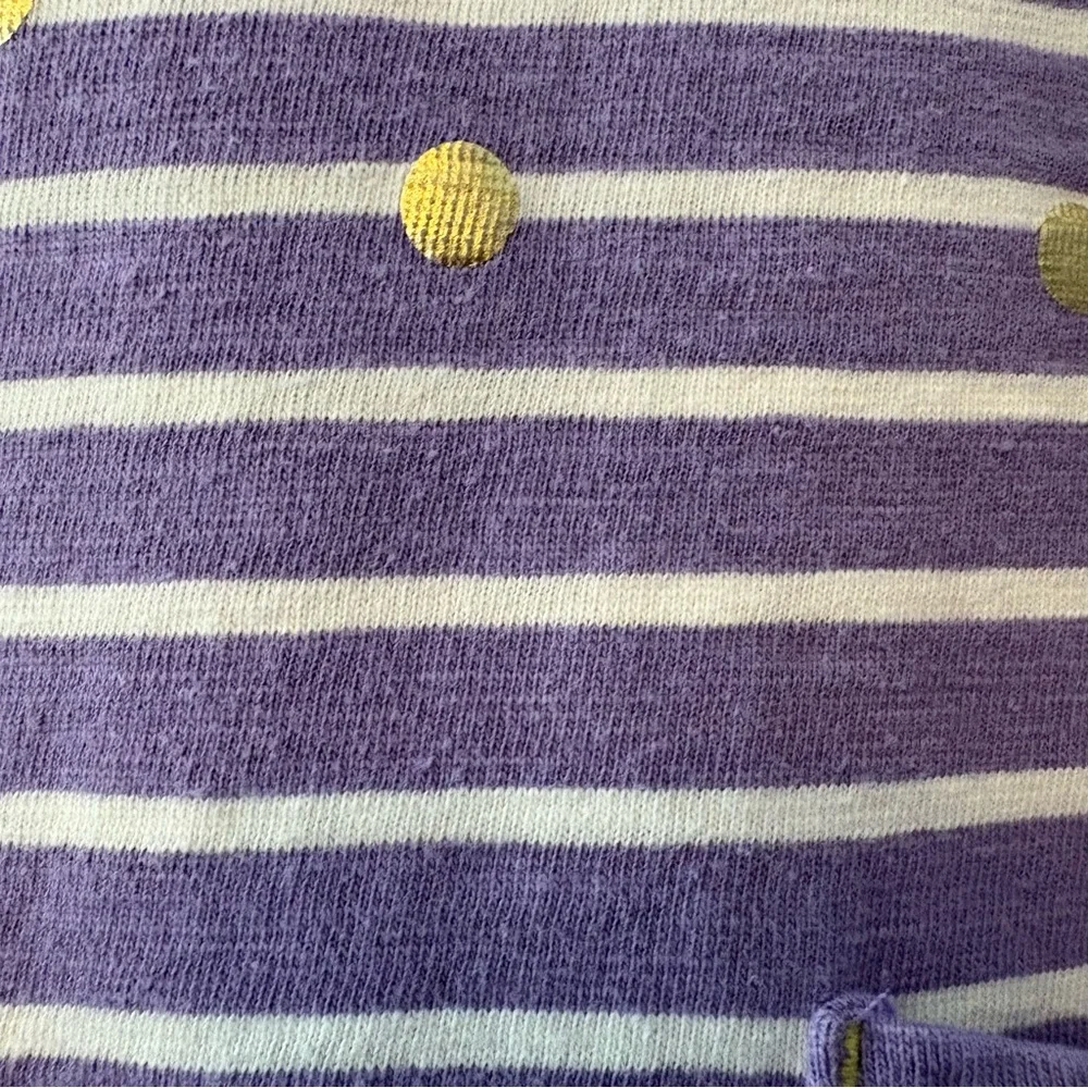 Mini Boden Purple and Cream Striped Dot Pocket Dress